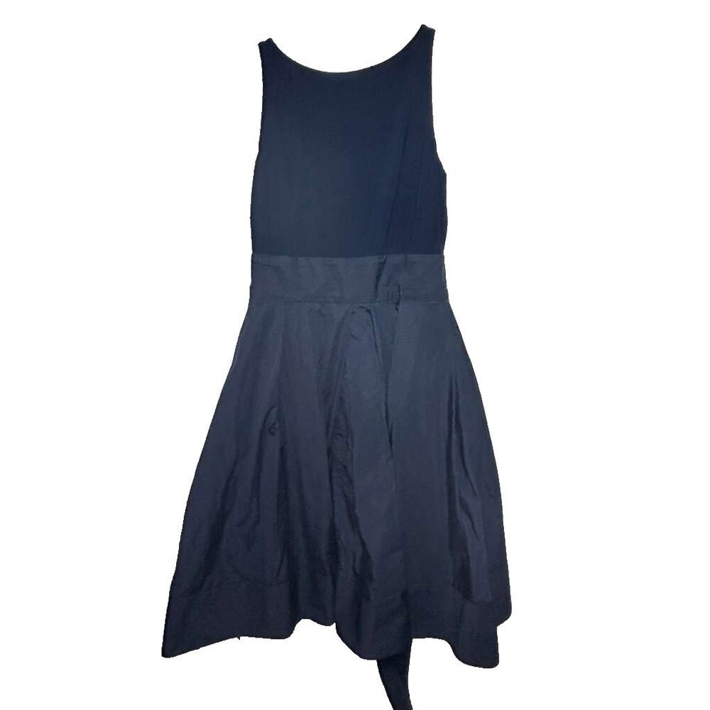 Lauren Ralph Lauren Dress Women Size 2 Blue Black Sleeveless Bouffant Empire